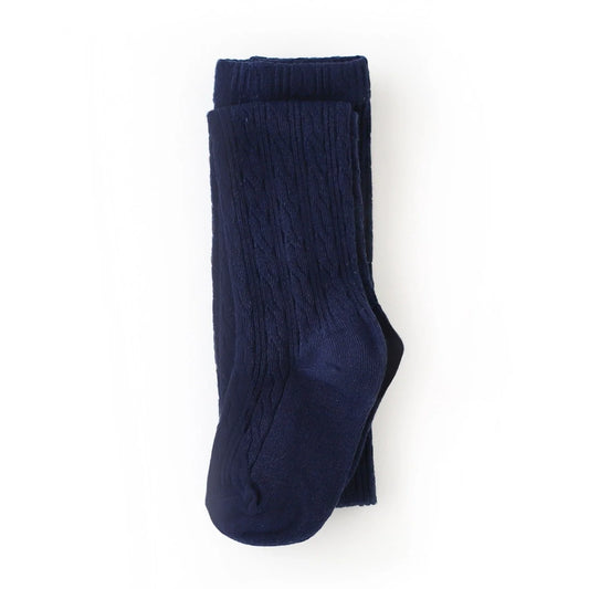 CABLE KNIT TIGHTS NAVY