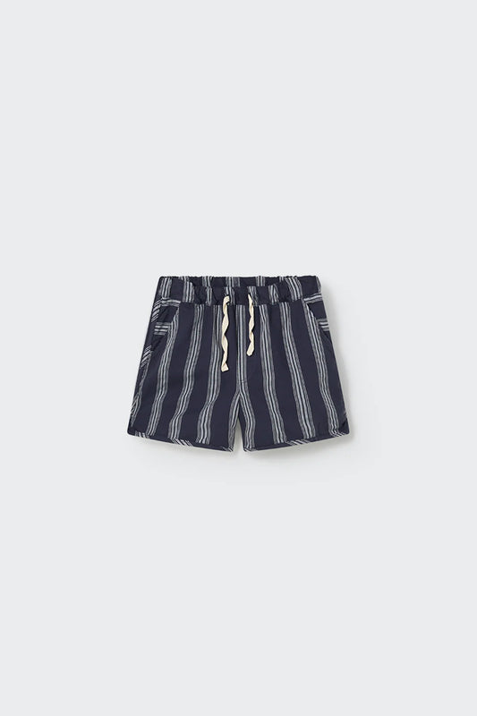 Organic Striped Short || Navy