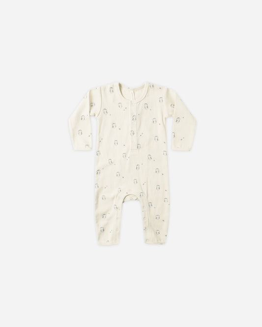 Ribbed Baby Jumpsuit || Owls