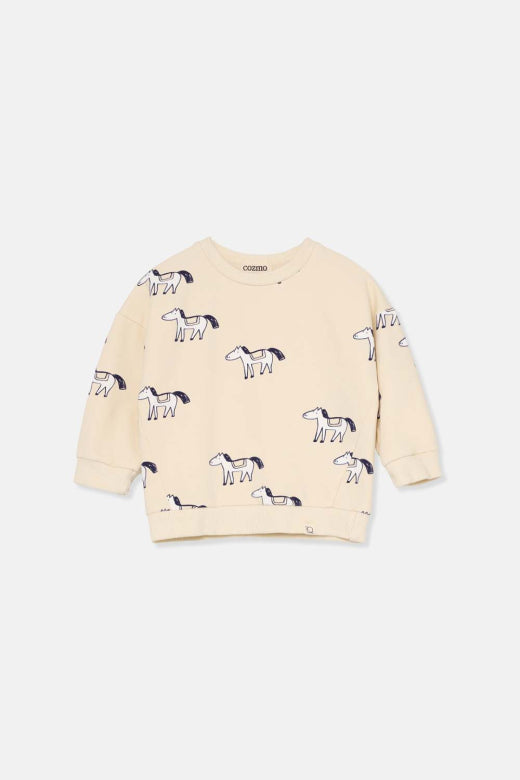 BABY IVORY HORSE SWEATSHIRT