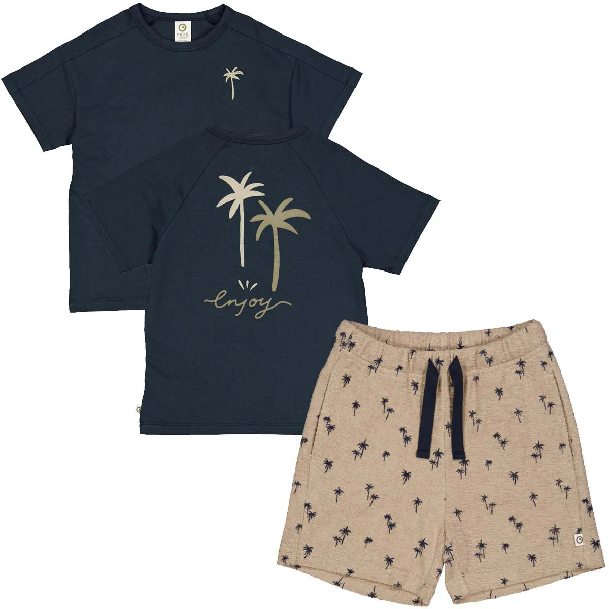 Palm T-shirt and Terry Shorts Set
