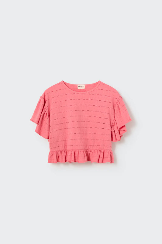 Embellished Jacquard T-Shirt || Confetti Pink