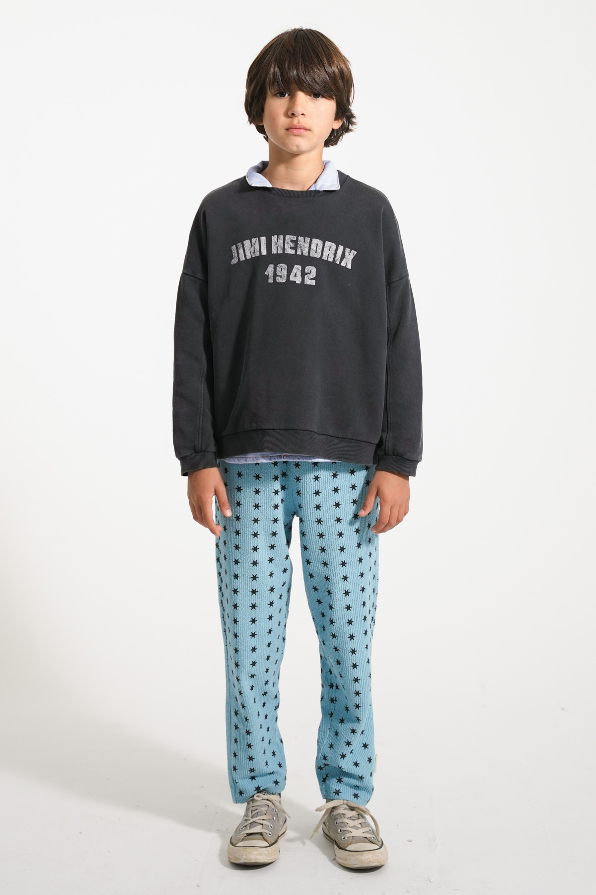 Sweatshirt |Faded Black w/ "Jimi Hendrix" Print