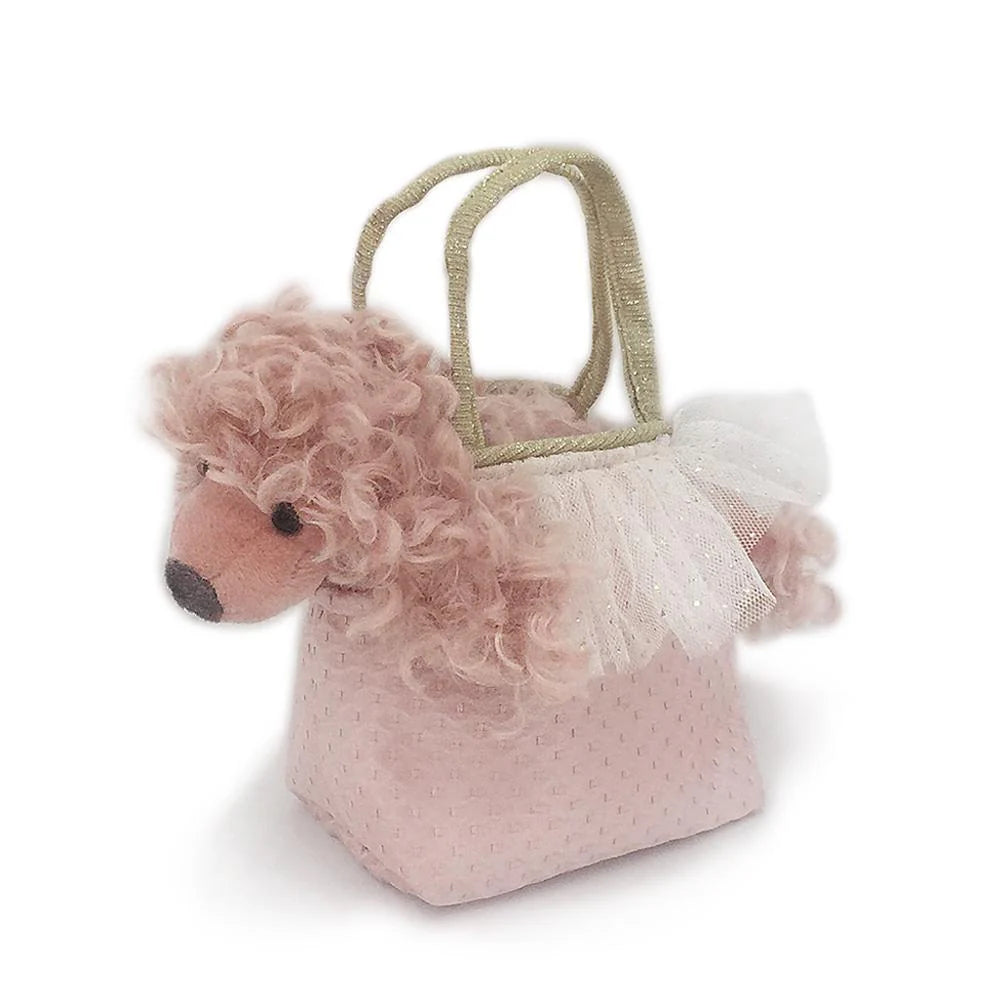 Pink Poodle Plush Toy In Purse Paris