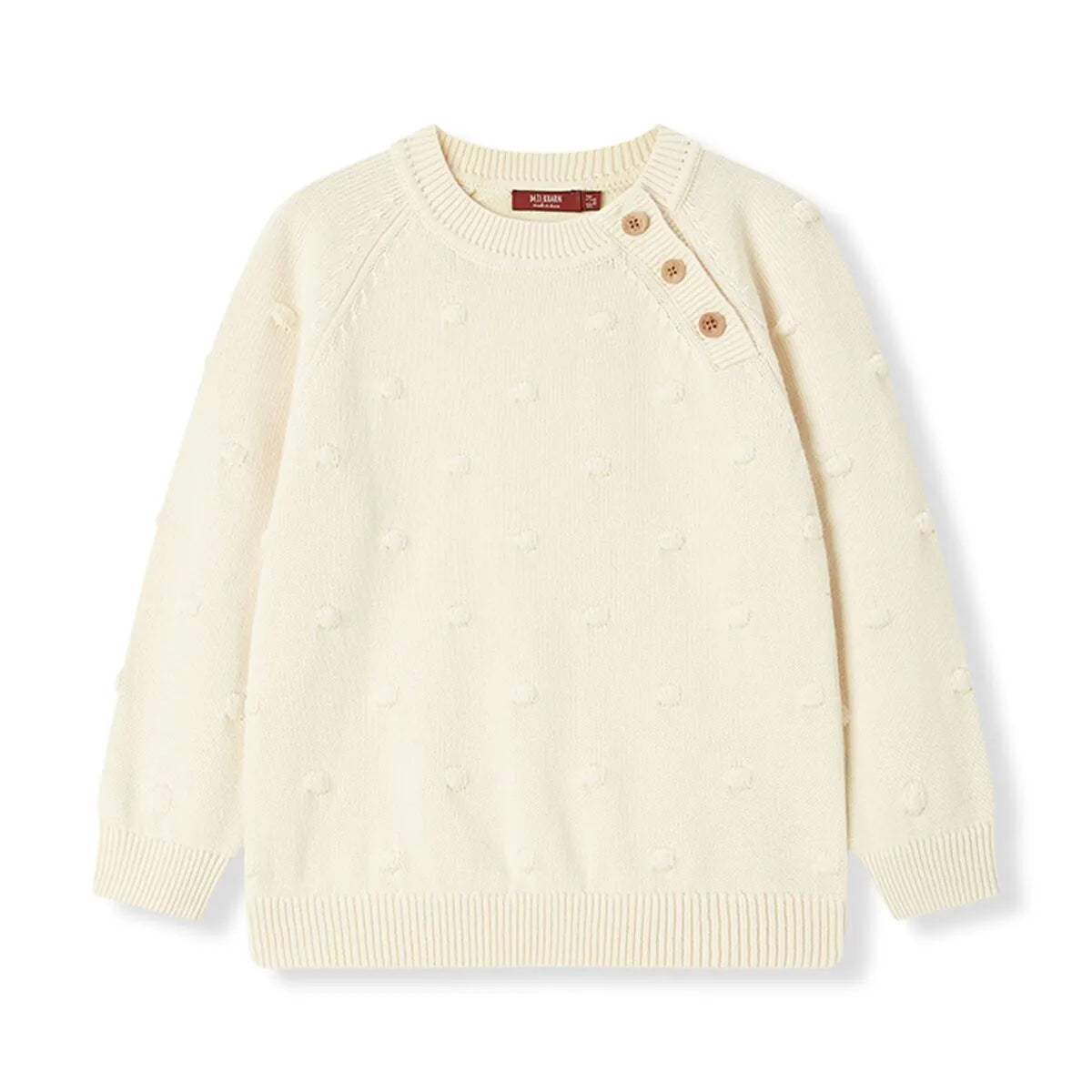 KNIT POPCORN SWEATER SNOW