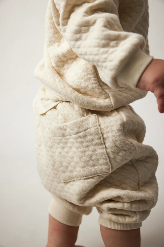 QUILTED BABY SWEATSHIRT IVORY
