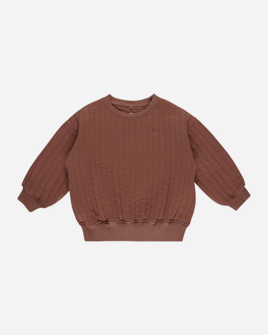 QUILTED SWEATSHIRT BRICK