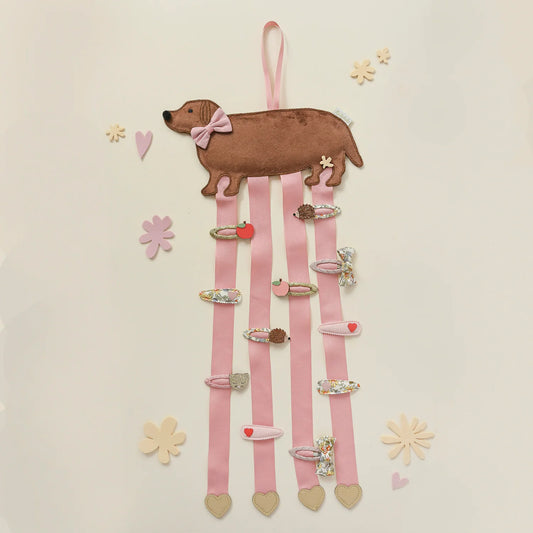 SAUSAGE DOG 4 RIBBON CLIP HANGER