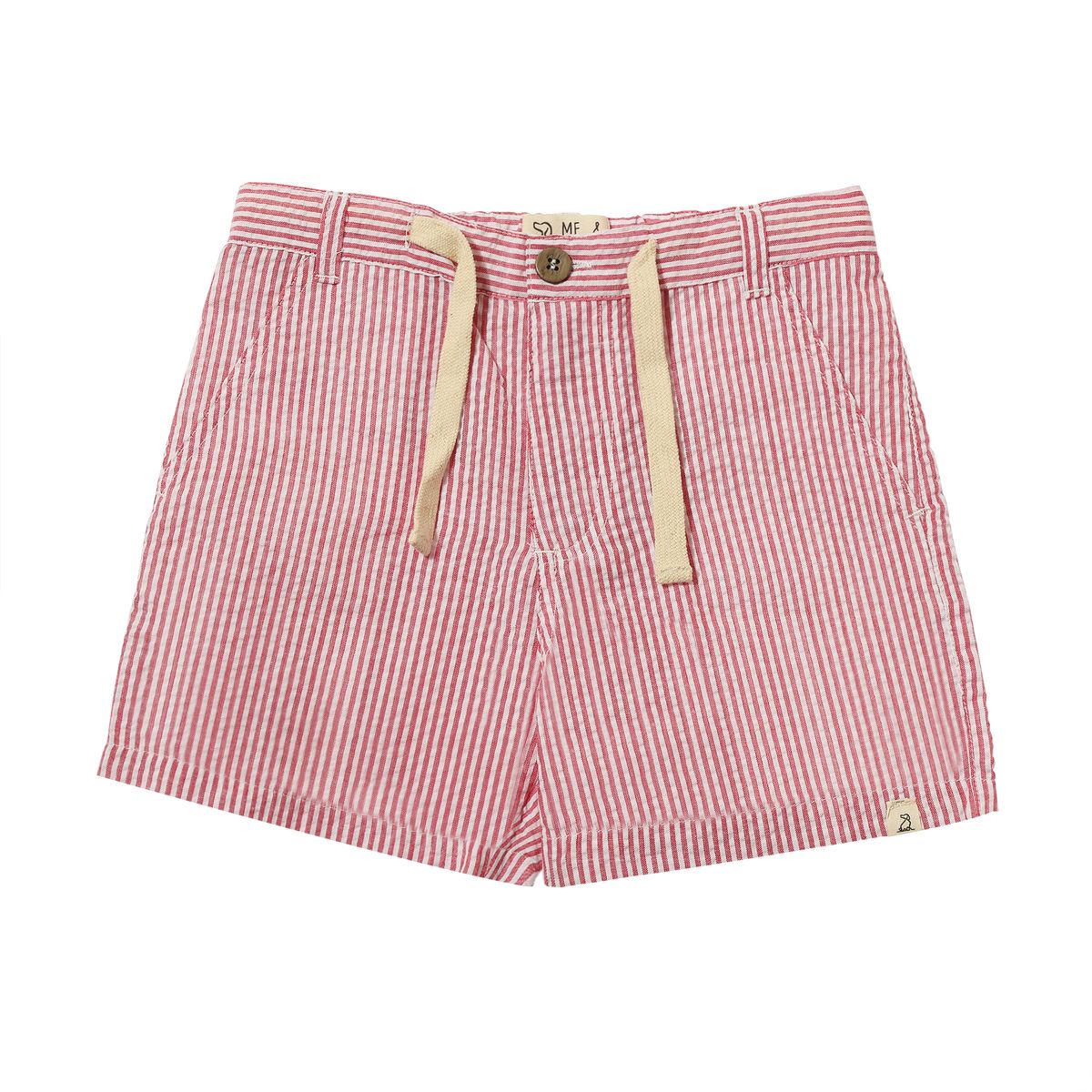 Red White Seersucker Stripe Short