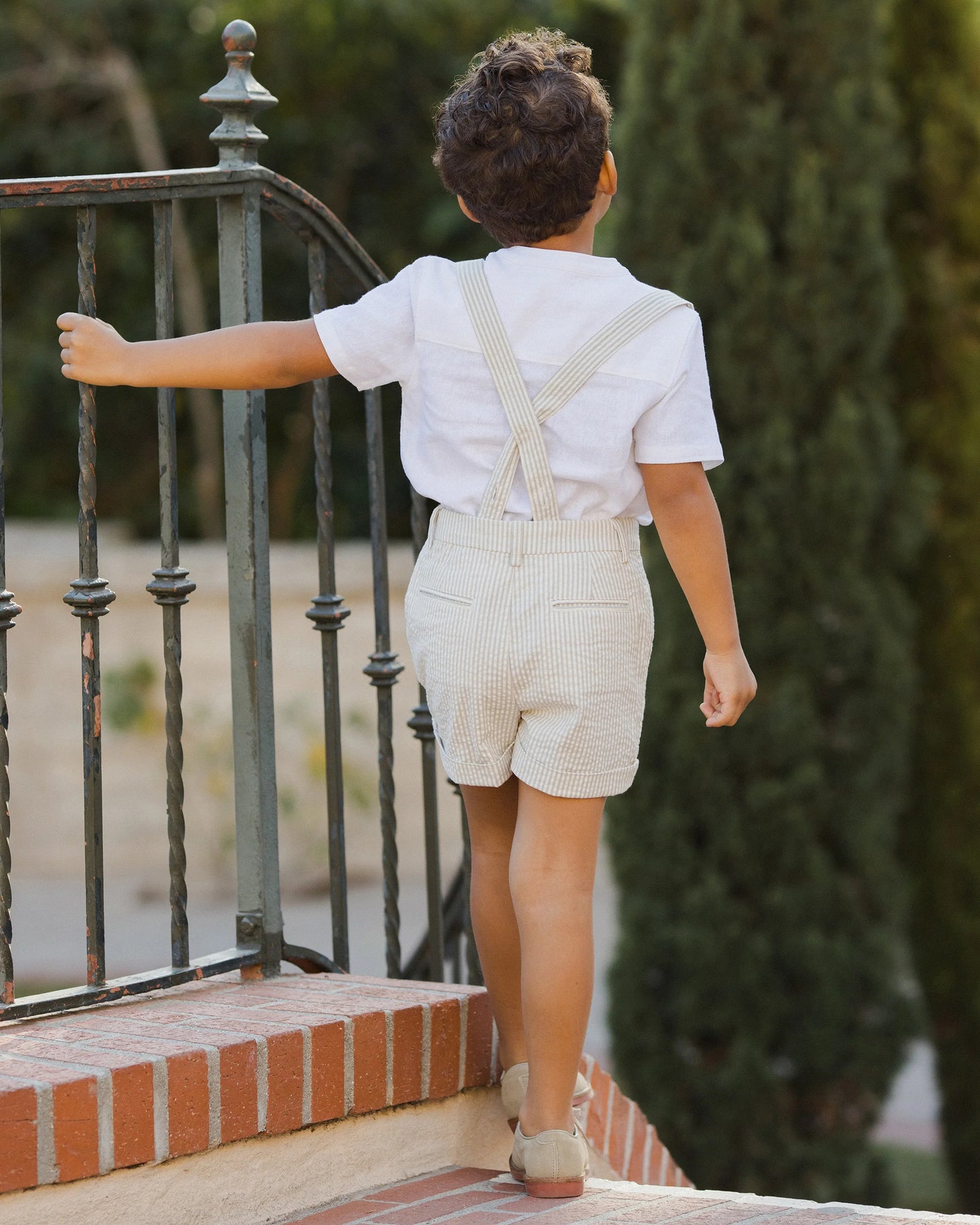 Suspender Short | Sage Stripe