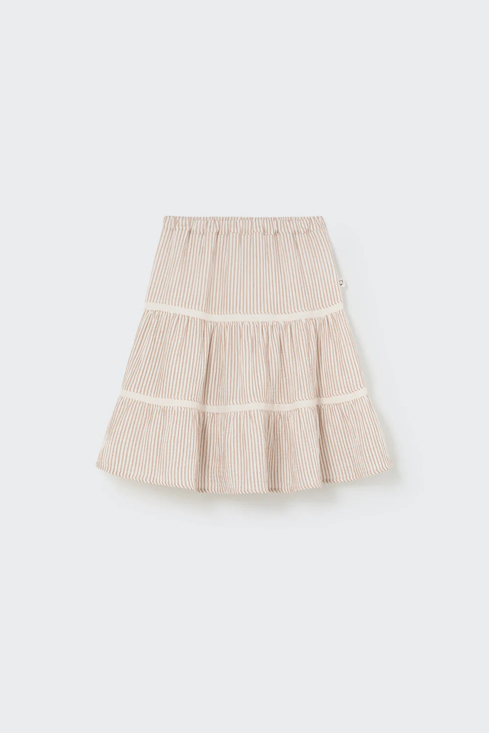 Striped Gauze Skirt and T-shirt SEet || Coffee