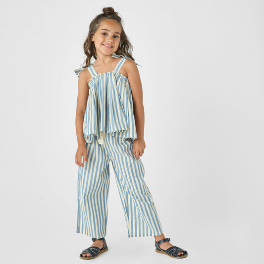 Girls Casey Top -|| Blue Stripe