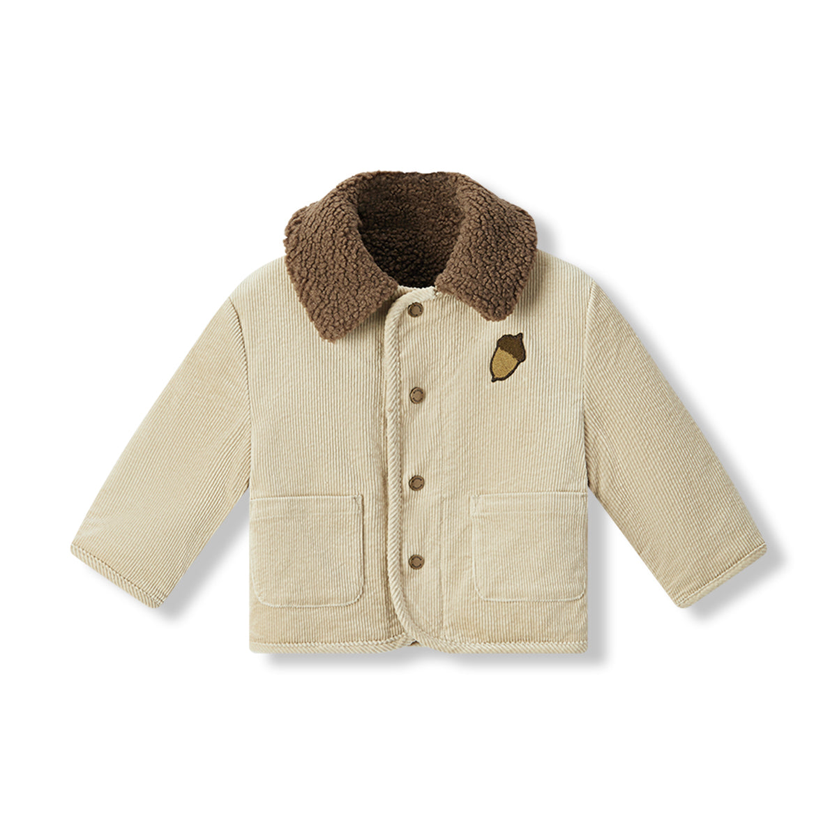 Corduroy Sherpa Reversible Jacket Chipmunk