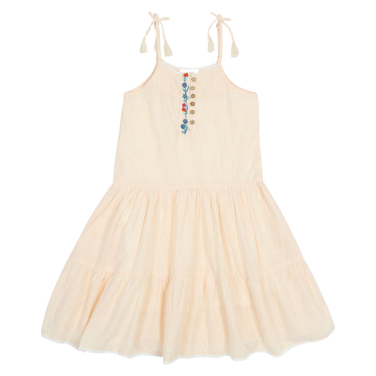 Embroidered Boho Summer Strappy Dress
