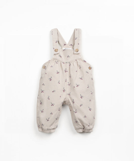 Twill Jumpsuit with Strawberry Tree Print