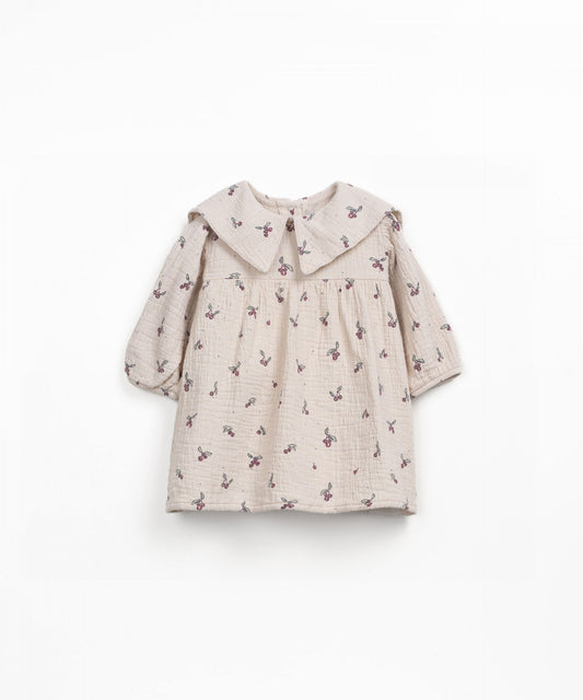 Cotton Fabric Dress With Strawberry Print