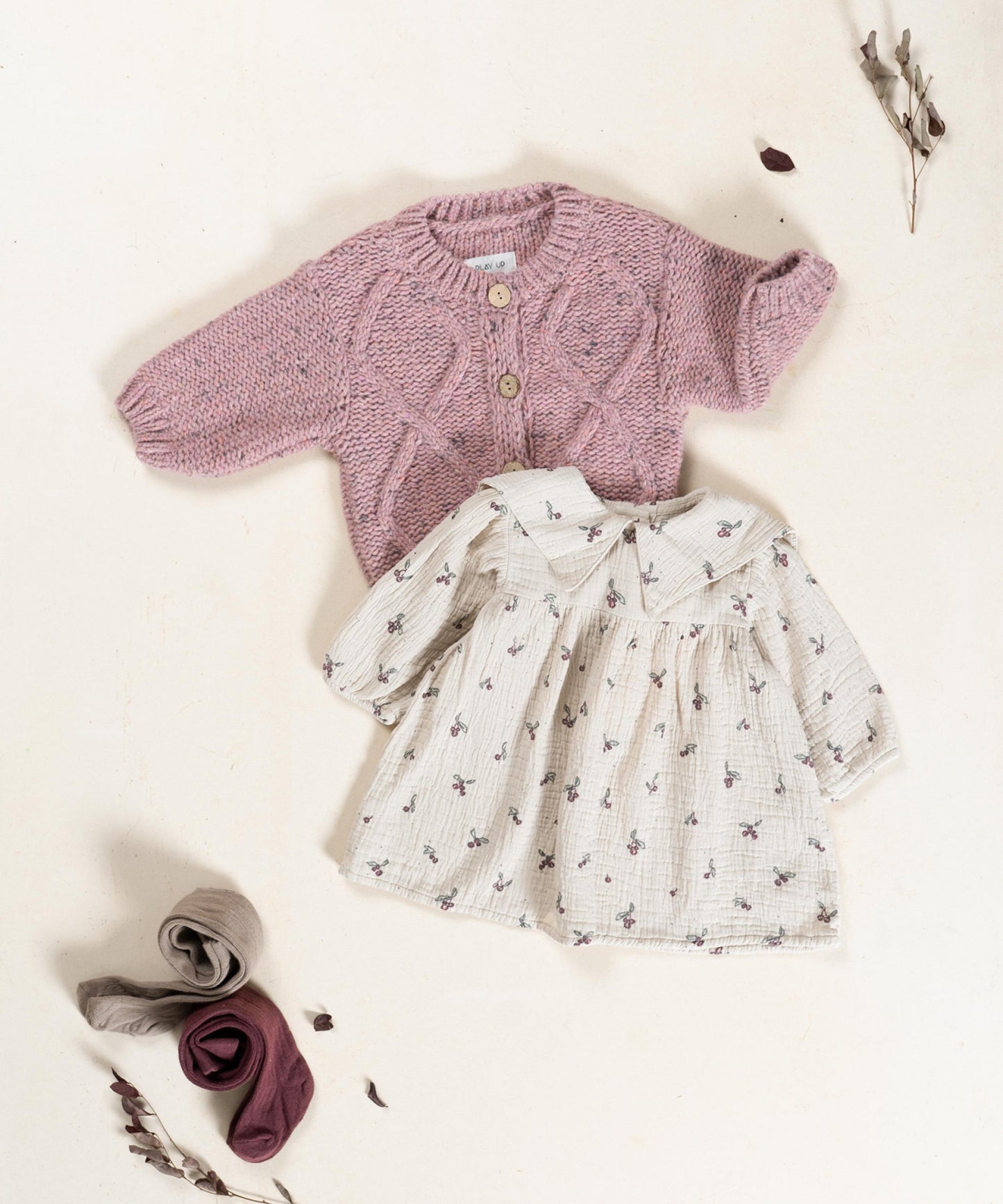 Cotton Fabric Dress With Strawberry Print