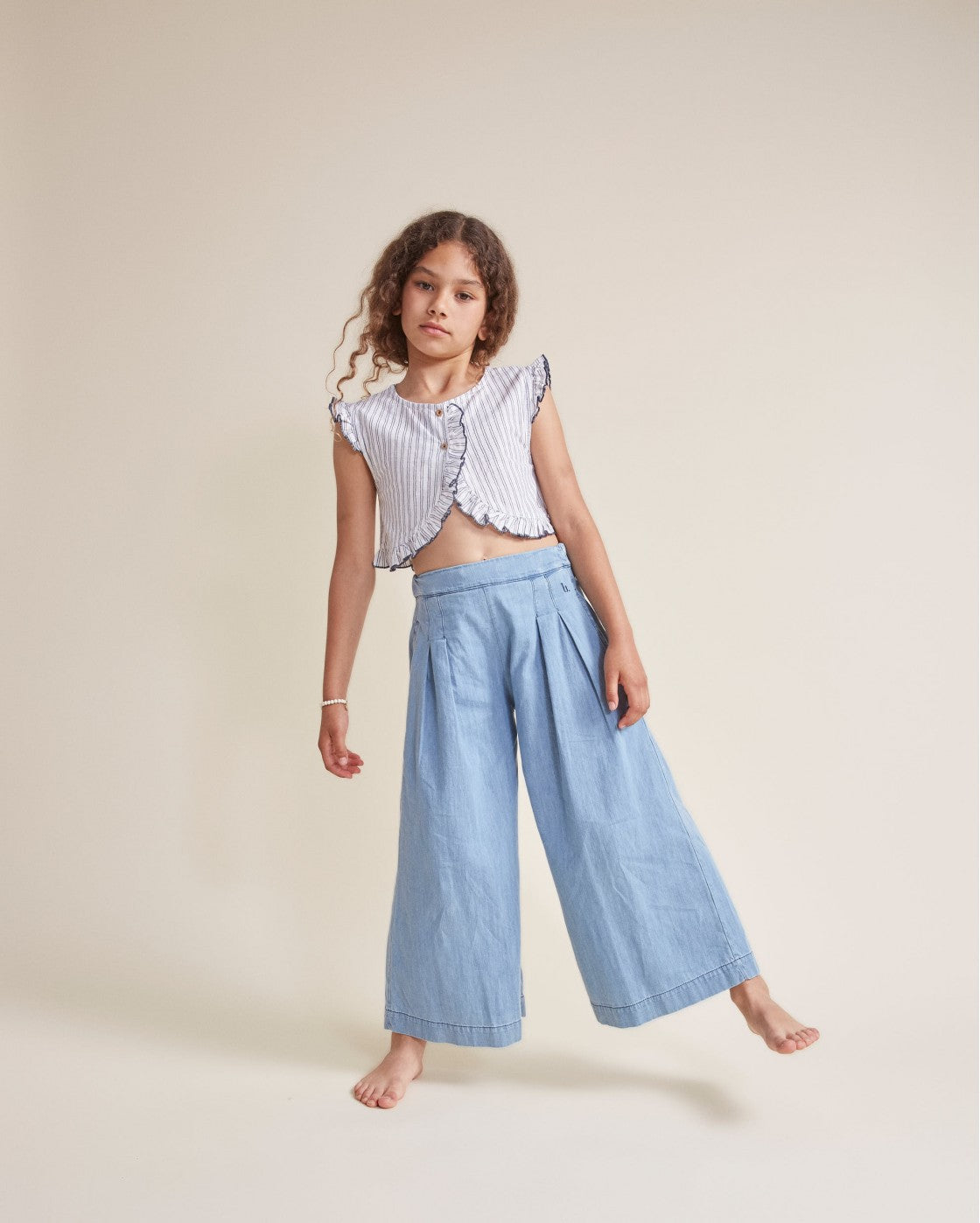 Striped Waistcoat Blouse and Short Set || Rose 2 Piece Set