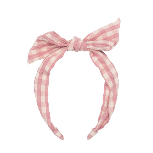 TAYLOR GINGHAM TIE HEADBAND