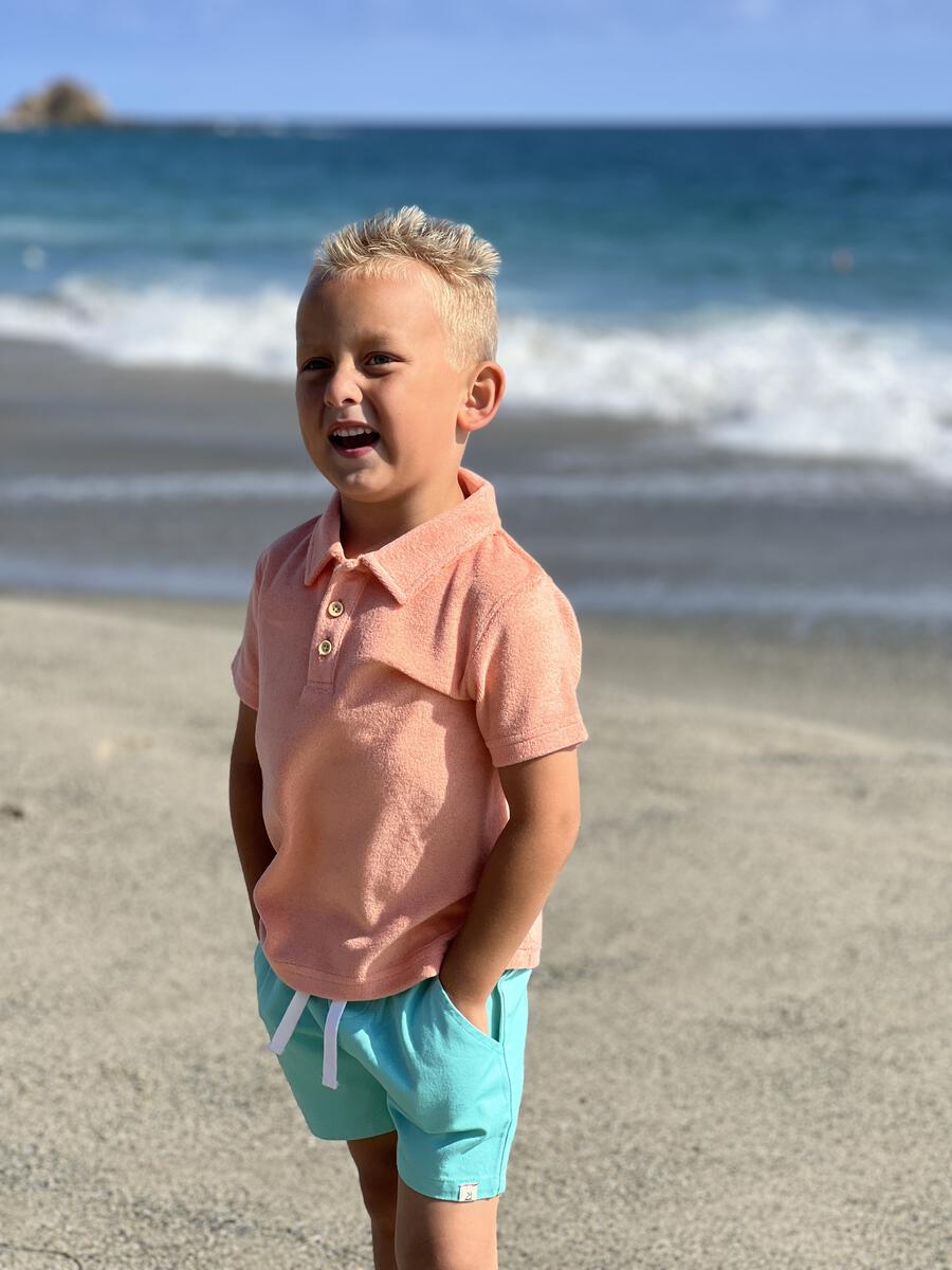 Terry Polo Shirt Peach