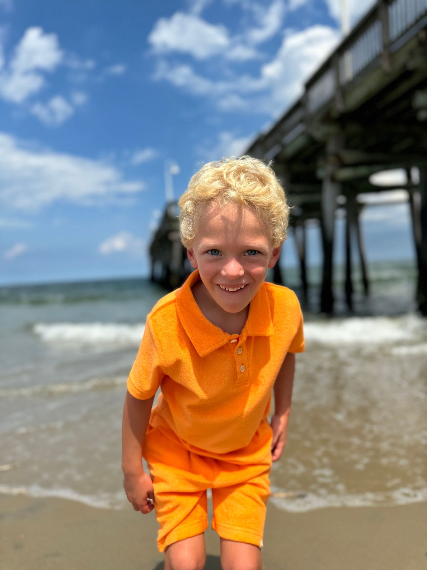 Terry Polo Shirt Tangerine