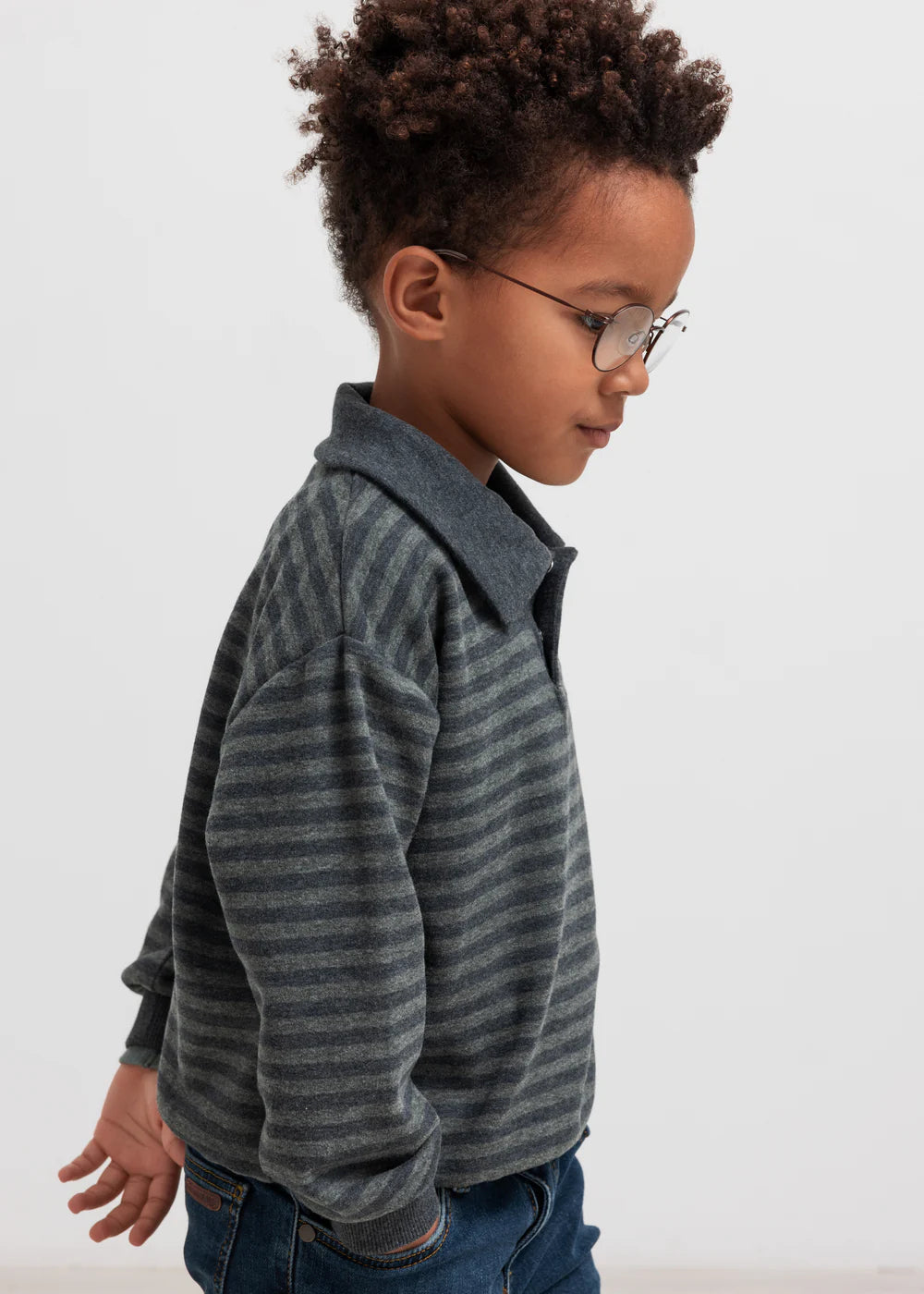 Thanos Polo & Sweat Pant Set - Forest Stripe