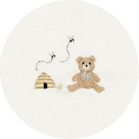 Blue Embroidered Three Piece Set || Honey Bear