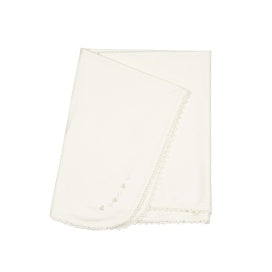 Receiving Blanket with Crochet Trim || Pearl