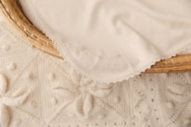 Receiving Blanket with Crochet Trim || Pearl