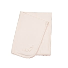 Receiving Blanket with Crochet Trim || Pink