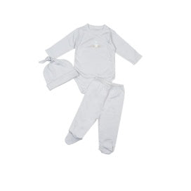 Blue Embroidered Three Piece Set || Honey Bear