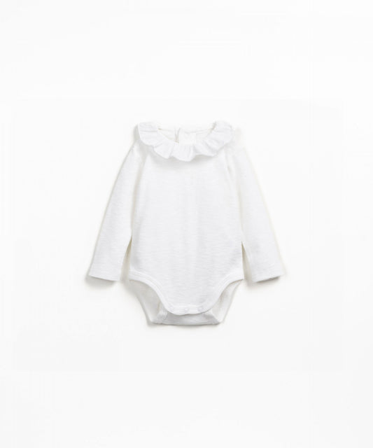 White Bodysuit with Collar Detail