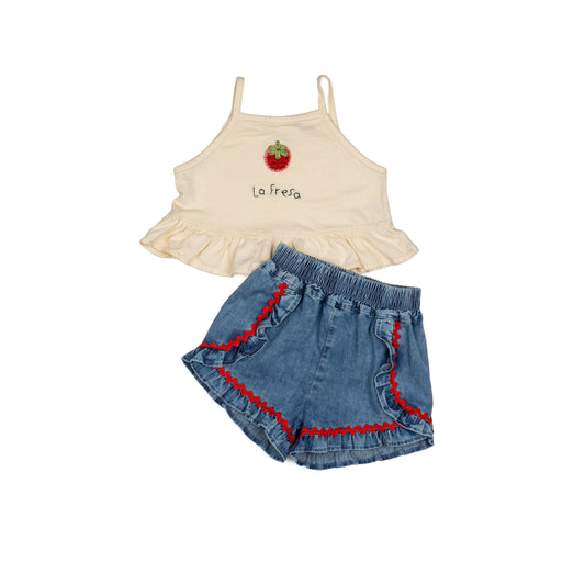 Ruffle Short Set || La Fresa Denim