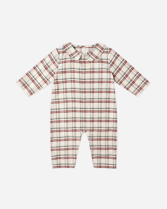 Baby Pajama Romper || Holiday Flannel