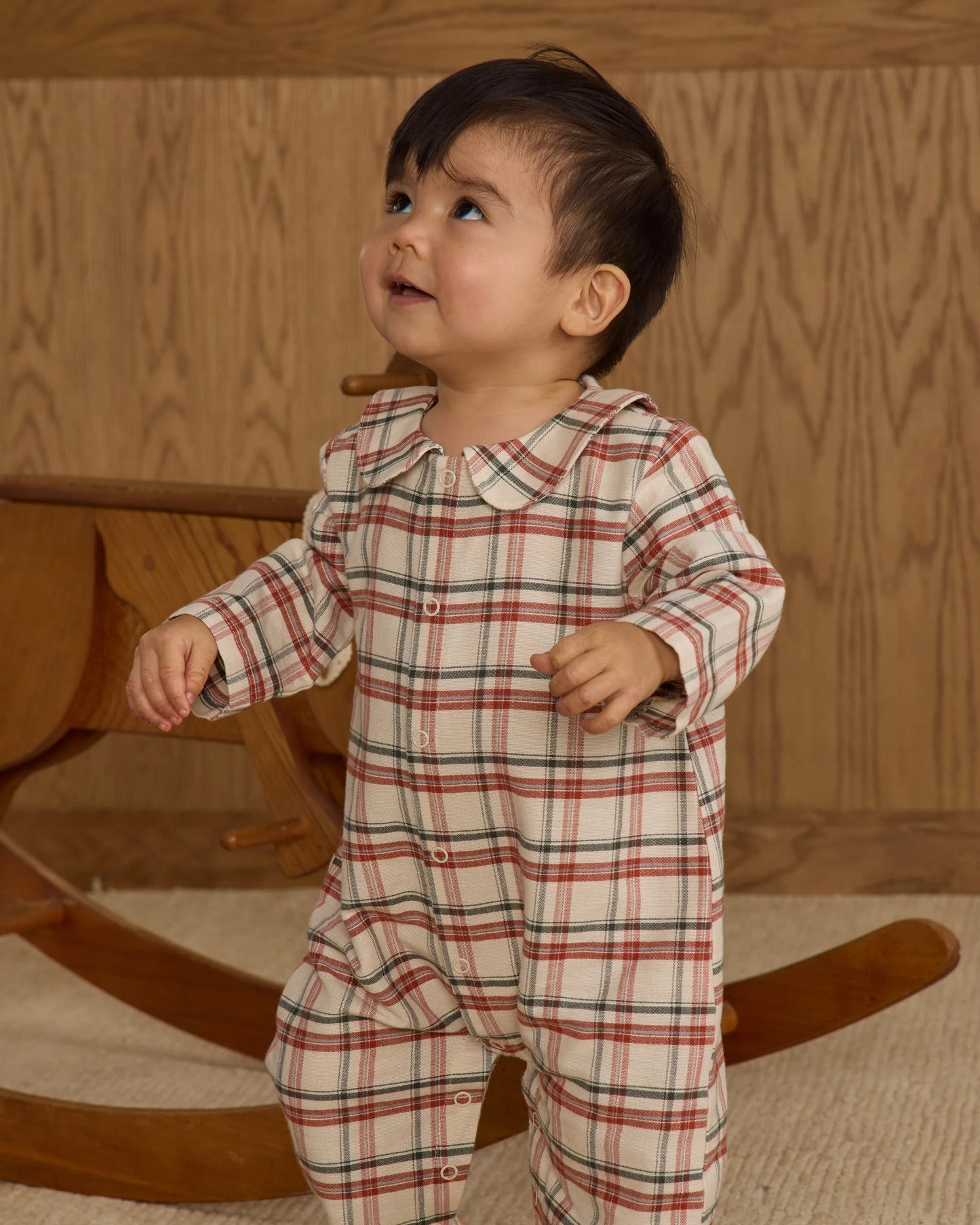 Baby Pajama Romper || Holiday Flannel