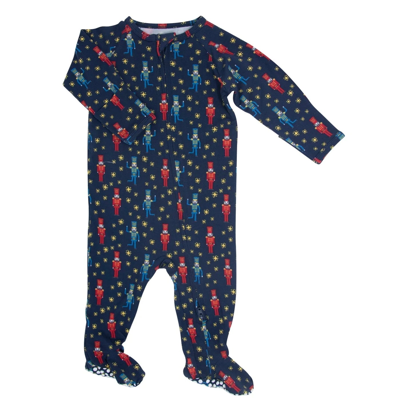 BAMBOO ZIPPER FOOTIE NUTCRACKER NAVY